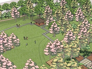 现代公园景观su模型