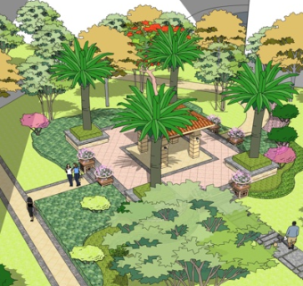 现代公园景观su模型