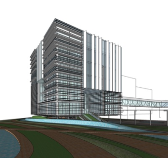现代高层办公楼su模型