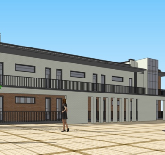 现代办公楼外观su模型