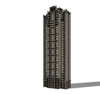 欧式高层住宅su模型