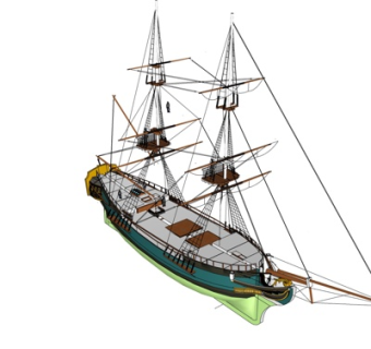 现代海船su模型