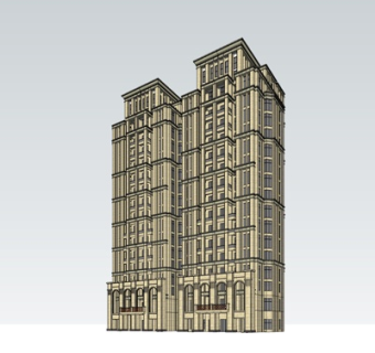 欧式高层公寓su模型