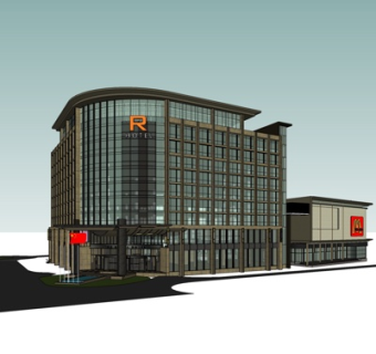 现代办公楼外观su模型