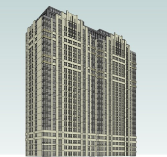 欧式高层住宅su模型