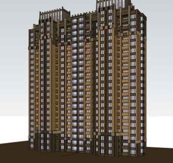 现代高层公寓su模型