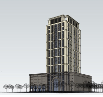 欧式高层住宅su模型