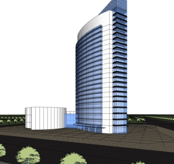 现代高层办公楼su模型