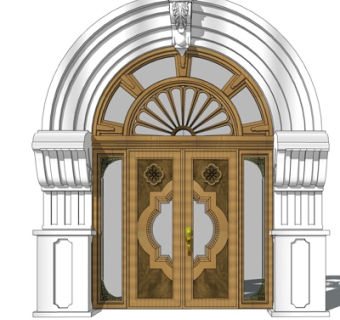 欧式金属双开门su模型