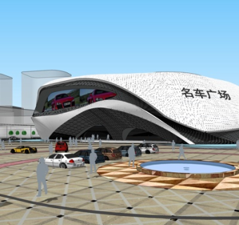 现代车展su模型