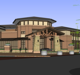 中式沿街商业建筑su模型