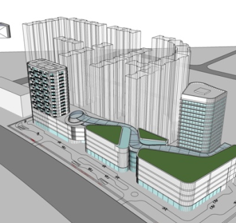 现代高层住宅规划su模型