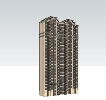 现代高层公寓su模型
