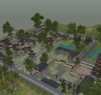 中式古建民房su模型