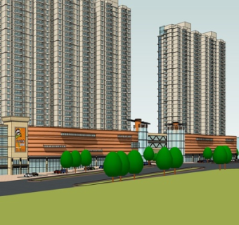 欧式高层住宅su模型