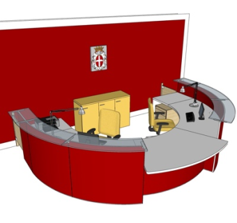 现代办公前台su模型