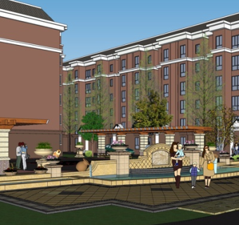 中式园林景观su模型