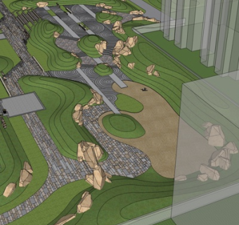 现代公园景观su模型