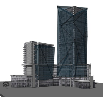现代高层办公楼su模型