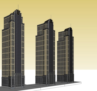 新古典高层公寓楼su模型