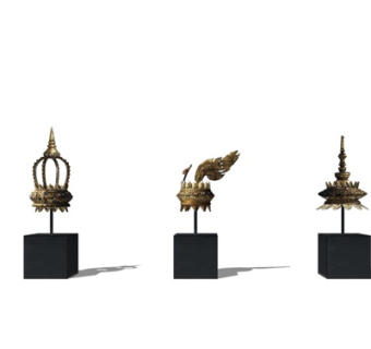 东南亚金属饰品摆件su模型