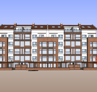 新中式公寓楼su模型