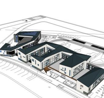现代办公楼规划su模型