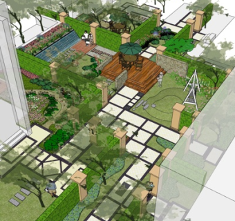 现代公园景观su模型