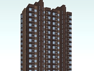 现代高层公寓楼免费su模型