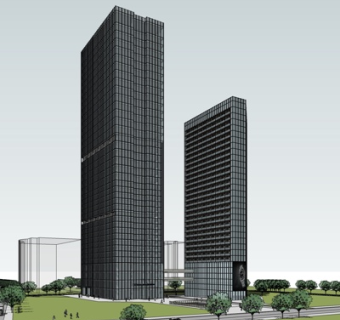 现代高层办公楼su模型