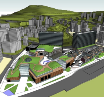 现代商业街su模型