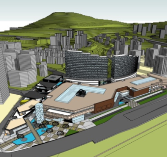 现代商业街su模型