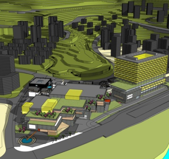 现代商业街su模型