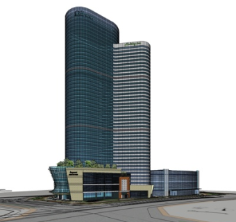 现代高层办公楼su模型