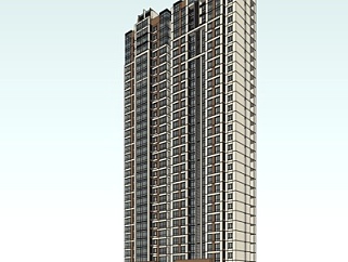 <em>现代高层公寓</em>楼su模型