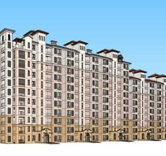 欧式公寓楼su模型