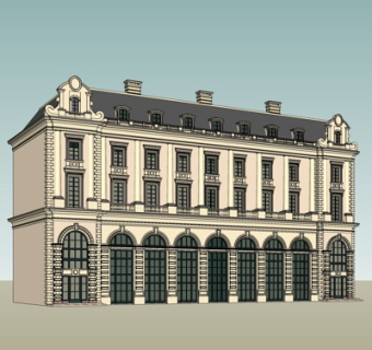 欧式酒店su模型