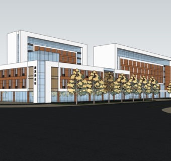 现代商业街su模型