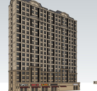 欧式商住综合楼su模型