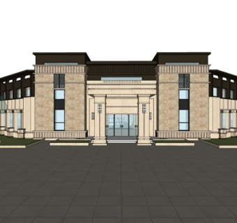 新古典商业会所su模型