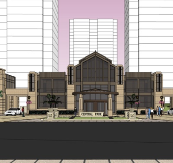 新中式商业会所规划su模型