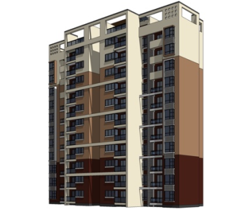 现代公寓楼su模型