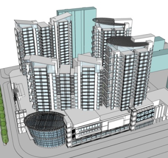 欧式高层办公楼su模型