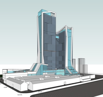 现代高层办公楼su模型