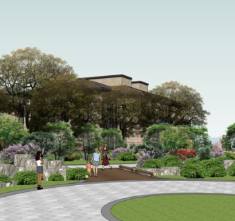 现代公园景观su模型