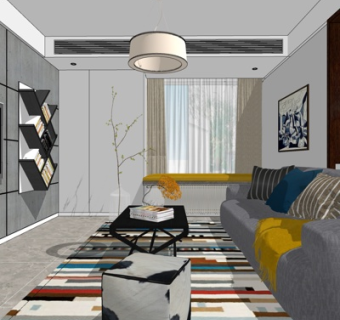 现代客厅su模型