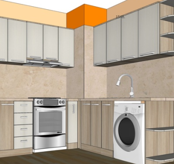 现代厨房橱柜su模型