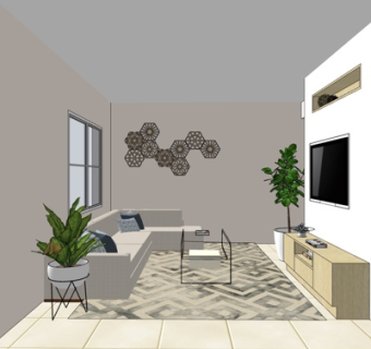 现代客厅su模型