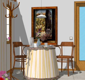 现代休闲桌椅su模型