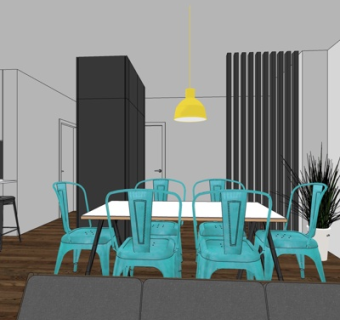 现代餐厅su模型